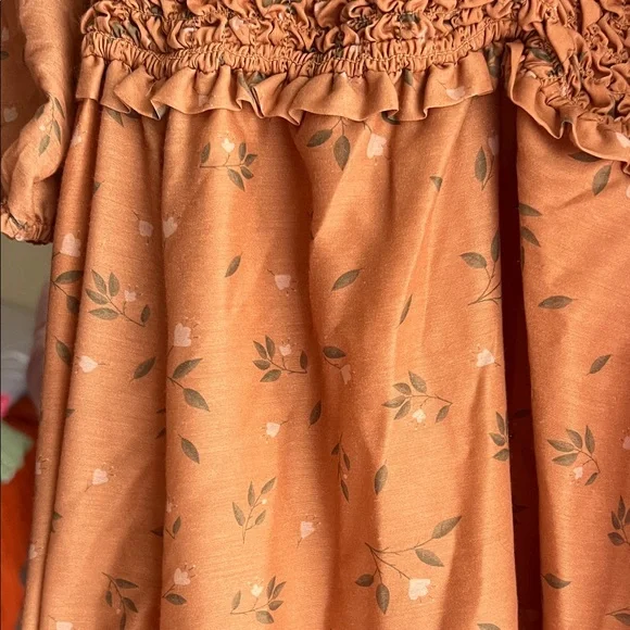 JessaKae Peach Dress with Floral Design - Picture 4 of 5